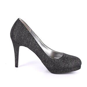 FIONI Night Women's Jolly Joyeux Shimmer Platform Pumps Size 7.5 Silver